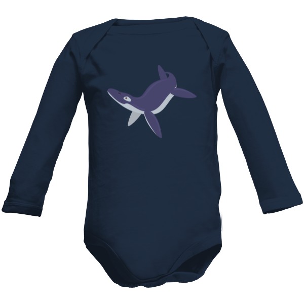 Dětské body Long Organic s potiskem Dětské body Moravský pliosaurid